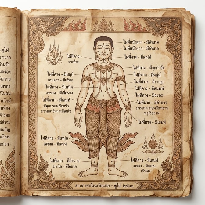 ตำราดูไฝโบราณ ภาพวาดเก่าของไทย