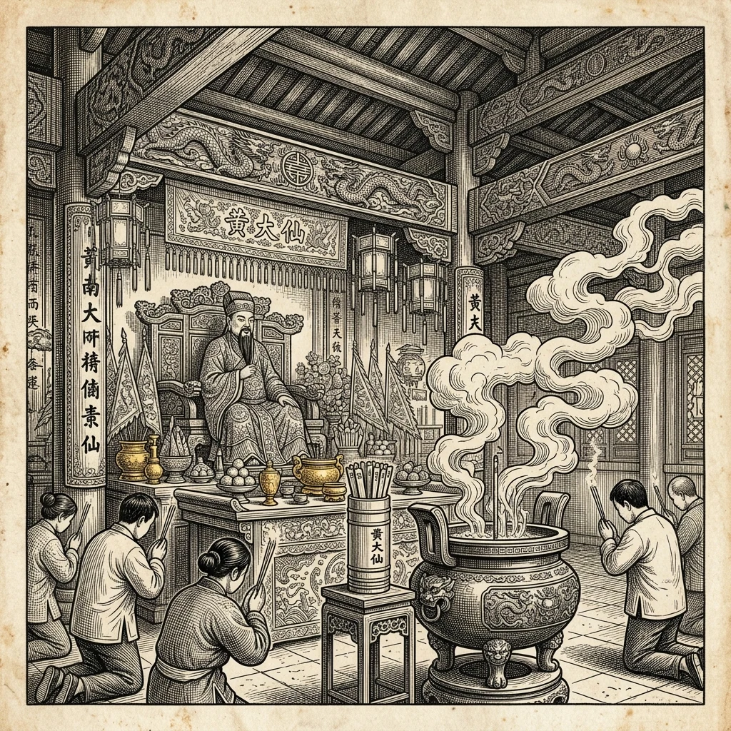 ภาพวาดภายในศาลเจ้าวัดหวงไทซิน