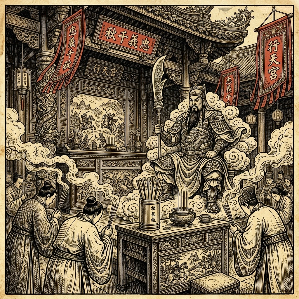 ภาพวาดภายในศาลเจ้าหางเทียงกง (行天宮)